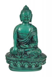 Sanu Babu Budha Šákjamúni, ručne vyrezávaný, tyrkys, 7x5x10cm