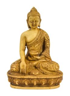Sanu Babu Budha sediaci, svetlý, antik patina, 11x7x15cm