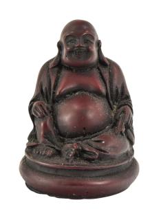 Sanu Babu Budha, smejúca, tmavo červený, živica, 8cm
