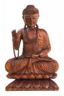 Sanu Babu Budha, socha z dreva stromu Suar, 106cm