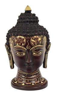Sanu Babu Budhova hlava, ručne zdobená, vínová živica, 14cm