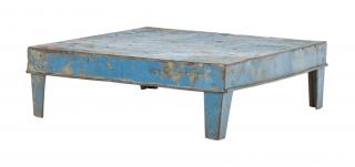 Sanu Babu Čajový stolík, kovový, tyrkysová patina, 40x40x13cm (1C)