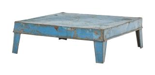 Sanu Babu Čajový stolík, kovový, tyrkysová patina, 40x40x13cm (1D)