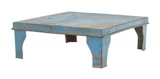 Sanu Babu Čajový stolík, kovový, tyrkysová patina, 40x40x13cm (1F)