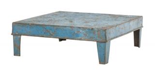 Sanu Babu Čajový stolík, kovový, tyrkysová patina, 40x40x13cm (1H)