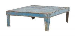 Sanu Babu Čajový stolík, kovový, tyrkysová patina, 40x40x13cm (1J)