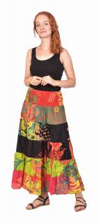 Sanu Babu Dlhá farebná patchworková sukňa s potlačou, žabičkovanie v páse (AU) FREE