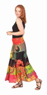 Sanu Babu Dlhá farebná patchworková sukňa s potlačou, žabičkovanie v páse (AW) FREE
