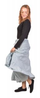 Sanu Babu Dlhá modrá sukňa s volánom, žabičkovanie v páse L/XL