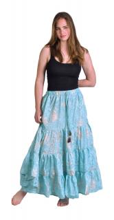 Sanu Babu Dlhá sukňa z recyklovaných sárí, patchwork, guma v páse, každý kus originál FREE