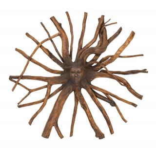 Sanu Babu Drevená hlava Déví z koreňa kávovníka, 60x60cm (0S)