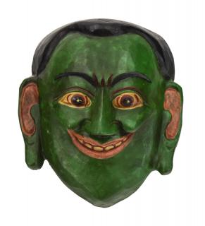 Sanu Babu Drevená maska, joker, ručne maľovaná, 17x18cm