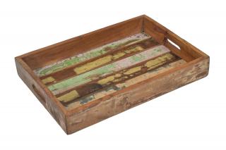 Sanu Babu Drevená tácka z recyklovaného dreva, 46x32x6cm (1A)