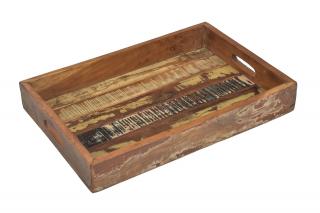 Sanu Babu Drevená tácka z recyklovaného dreva, 46x32x6cm (1E)