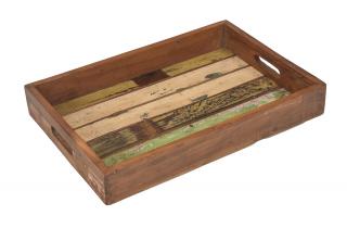 Sanu Babu Drevená tácka z recyklovaného dreva, 46x32x6cm (1H)