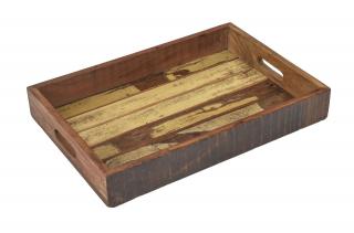 Sanu Babu Drevená tácka z recyklovaného dreva, 46x32x6cm (1K)