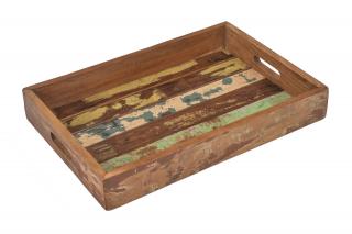 Sanu Babu Drevená tácka z recyklovaného dreva, 46x32x6cm (1Q)