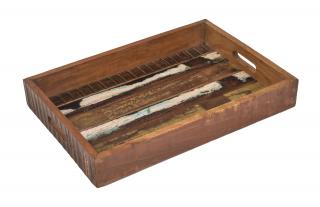 Sanu Babu Drevená tácka z recyklovaného dreva, 46x32x6cm (1S)