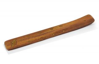 Sanu Babu Drevený stojan na vonné tyčinky, slon, vykladaný kovom, 25cm