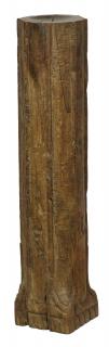 Sanu Babu Drevený svietnik zo starého teakového stĺpu, 13x13x61cm