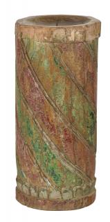 Sanu Babu Drevený svietnik zo starého teakového stĺpu, 17x17x39cm