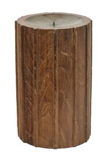 Sanu Babu Drevený svietnik zo starého teakového stĺpu, 18x18x30cm