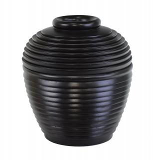Sanu Babu Dvojdielna váza z palmového dreva, čierna, 34x34x36cm