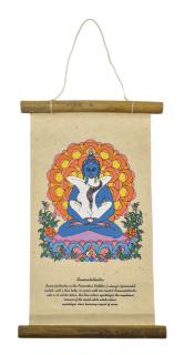 Sanu Babu Farebná tlač na zvitku z ručného papiera, Budha Samantabhadra, 33x20cm