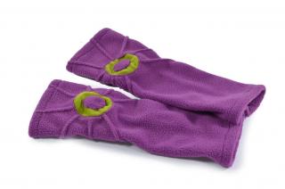 Sanu Babu Fialové fleecové rukavice - návleky s prešívaním FREE