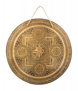 Sanu Babu Gong, gravírovaný, Mandala, priemer 60cm