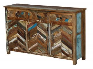 Sanu Babu Komoda v "Goa" štýle, z teakového dreva, 150x43x92cm