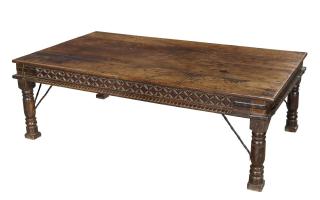 Sanu Babu Konferenčný stôl z teakového dreva, ručné rezby, 182x104x60cm