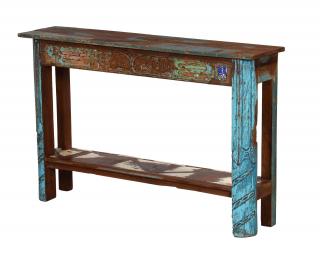 Sanu Babu Konzolový stolík z teakového dreva, 140x32x90cm (3P)