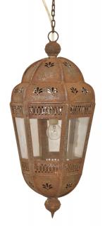 Sanu Babu Kovová lampa v orientálnom štýle, hrdza, 25x25x53cm (6A)