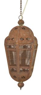 Sanu Babu Kovová lampa v orientálnom štýle, hrdza, 25x25x53cm (6B)
