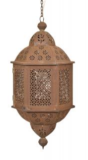 Sanu Babu Kovová lampa v orientálnom štýle, hrdza, 30x30x67cm