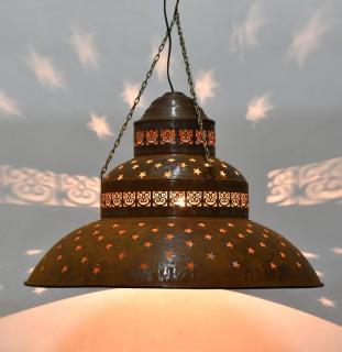 Sanu Babu Kovová lampa v orientálnom štýle, hrdza, 61x61x42cm