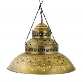 Sanu Babu Kovová lampa v orientálnom štýle, zlatá patina, 61x61x42cm