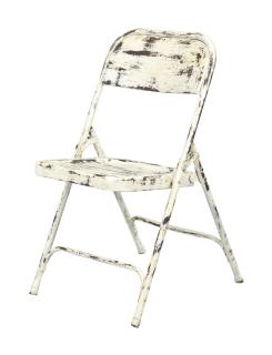 Sanu Babu Kovová skladacia stolička, biela patina, 45x55x80cm (AU)