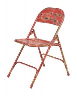 Sanu Babu Kovová skladacia stolička, červená patina, 45x55x80cm (AL)