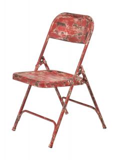 Sanu Babu Kovová skladacia stolička, červená patina, 45x55x80cm (AN)