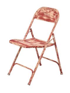 Sanu Babu Kovová skladacia stolička, červená patina, 45x55x80cm (AP)