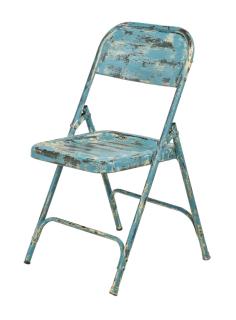 Sanu Babu Kovová skladacia stolička, tyrkysová patina, 45x55x80cm (AB)