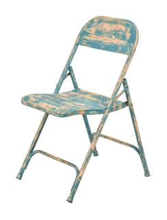 Sanu Babu Kovová skladacia stolička, tyrkysová patina, 45x55x80cm (AC)