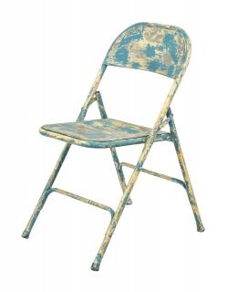 Sanu Babu Kovová skladacia stolička, tyrkysová patina, 45x55x80cm (AD)