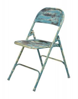 Sanu Babu Kovová skladacia stolička, tyrkysová patina, 45x55x80cm (AF)
