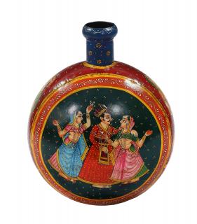Sanu Babu Kovová váza, ručne maľovaná, 46x33x60cm