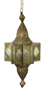 Sanu Babu Lampa v orientálnom štýle, číre sklo, zlatá, 28x28x56cm