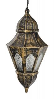 Sanu Babu Lampa v orientálnom štýle, číre sklo, zlato-čierna, 28x28x56cm