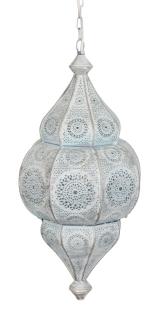Sanu Babu Lampa v orientálnom štýle s jemným vzorom, strieborno-modrastá, 25x25x50cm